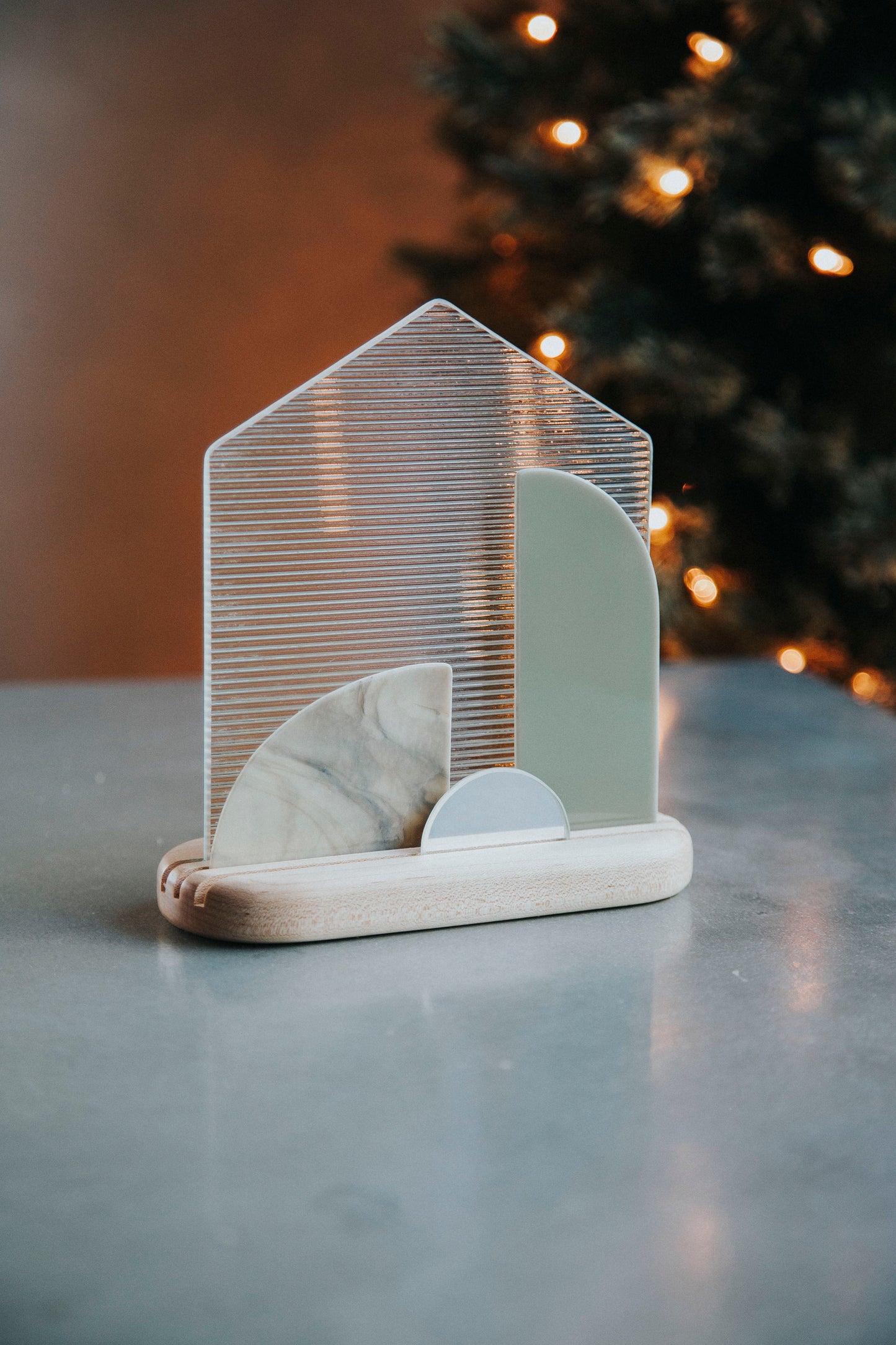 Modern Stained Glass Nativity© - Large Centerpiece
