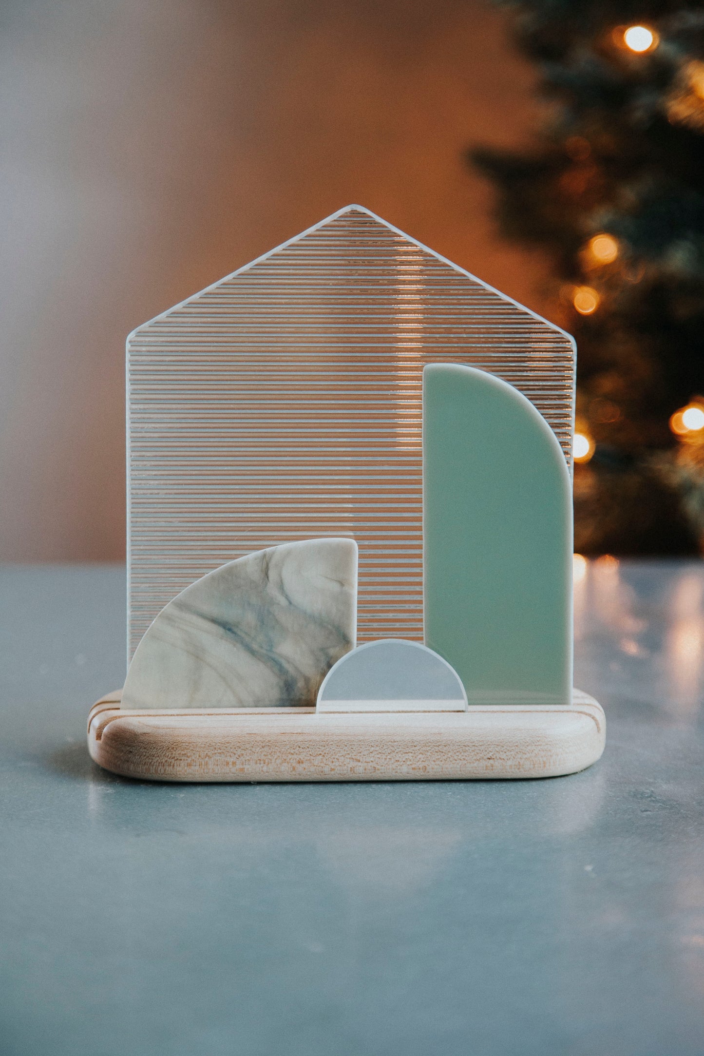 Modern Stained Glass Nativity© - Large Centerpiece