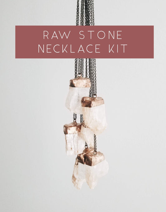 RAW STONE Necklace Kit - Raw Green Aventurine & Clear Quartz