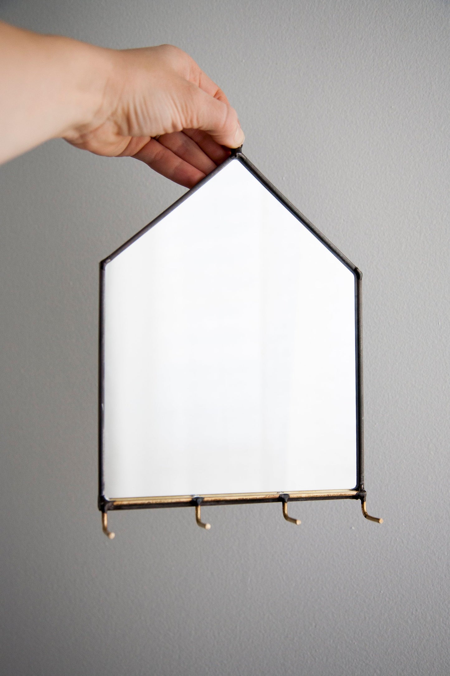 Modern Mirror House Wall Organizer with Hooks
