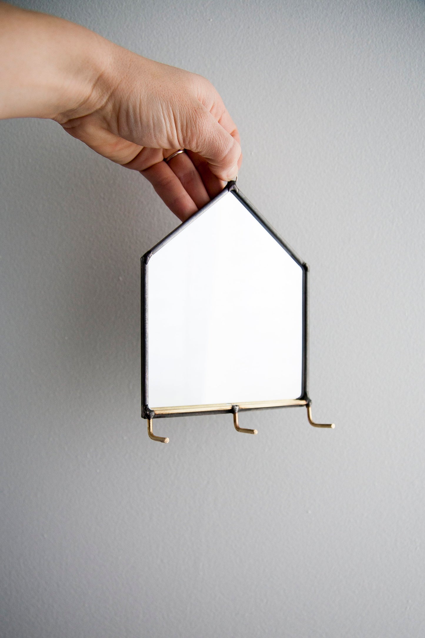Modern Mirror House Wall Organizer with Hooks
