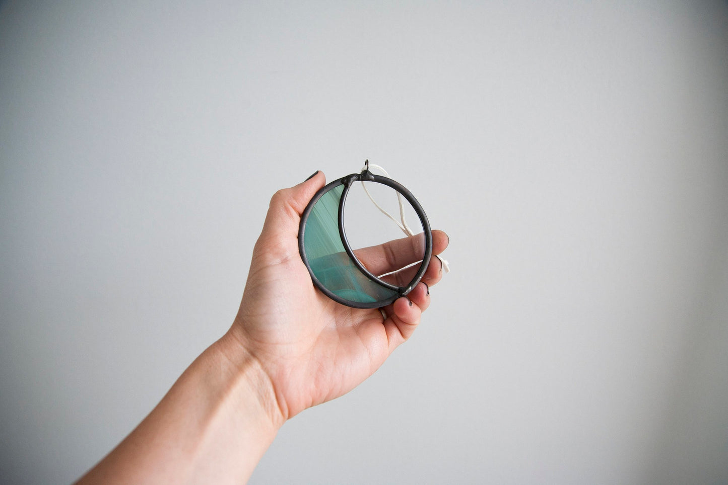 Mini Moon - Seafoam & Clear Glass