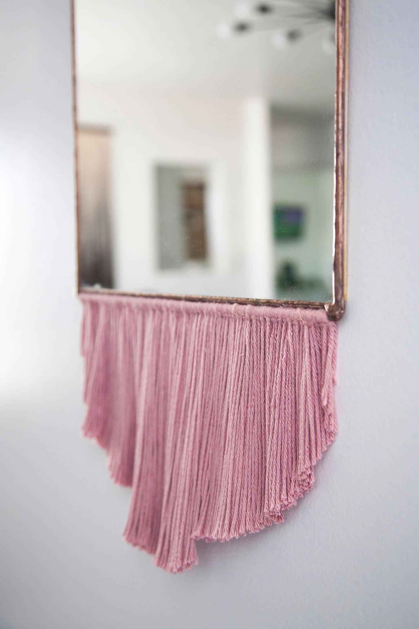 Elongated Arch Mirror with Fringe