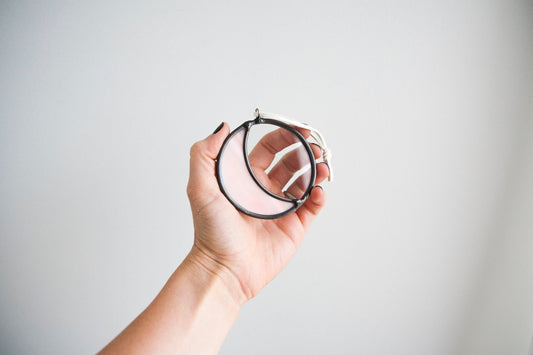 Mini Moon - Pink & Clear Glass