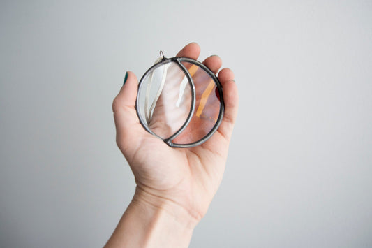 Mini Moon - Amber & Clear Glass