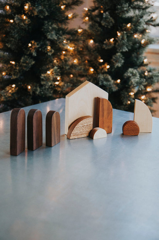 Modern Wood Nativity Set© - Designed by Szklo Glass