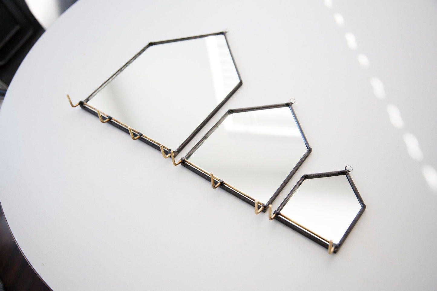 Modern Mirror House Wall Organizer with Hooks