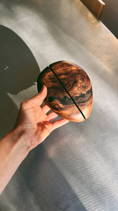 Otoczak | Handcrafted Mirror with Walnut Wood Base
