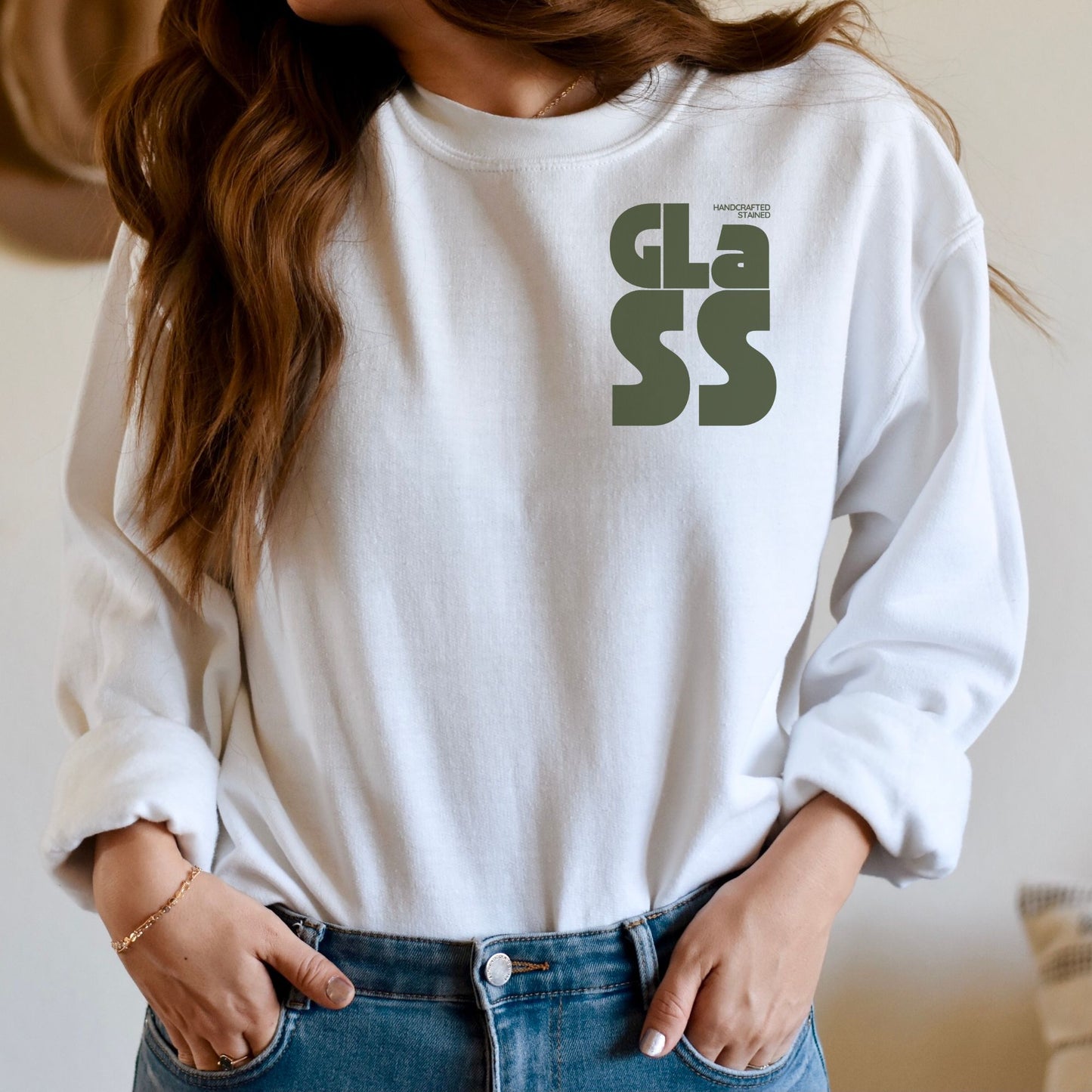 GLASS Logo - Handcrafted Stained Glass Unisex Sweatshirt