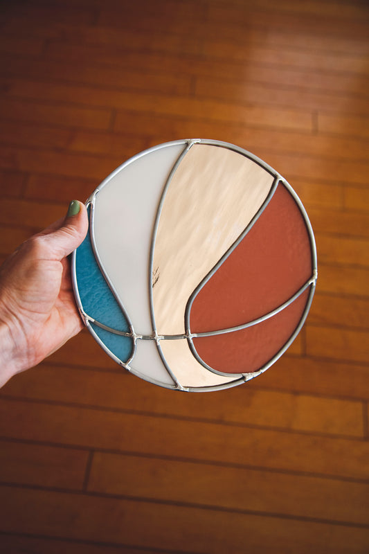 Modern Basketball Stained Glass