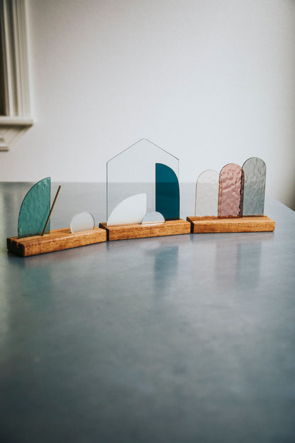 Modern Stained Glass Nativity Set© - Polished Edge Glass