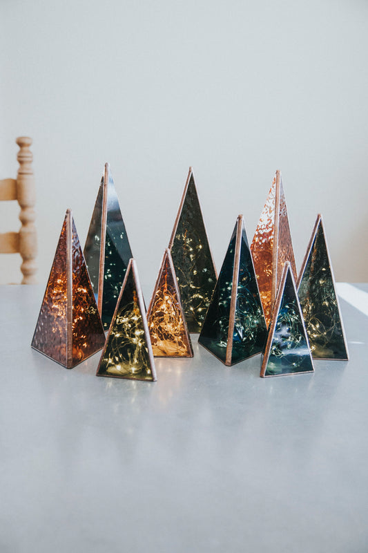 Minimal Prism Glass Tree - 3 Different Sizes (lights included)