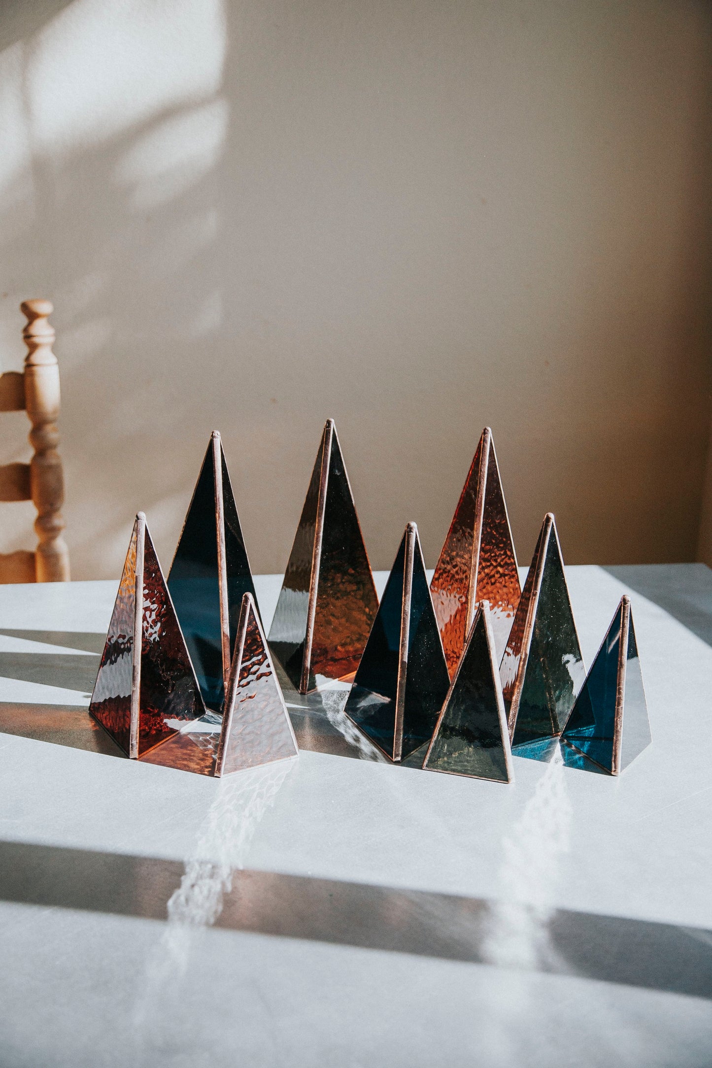 Minimal Prism Glass Tree - 3 Different Sizes (lights included)