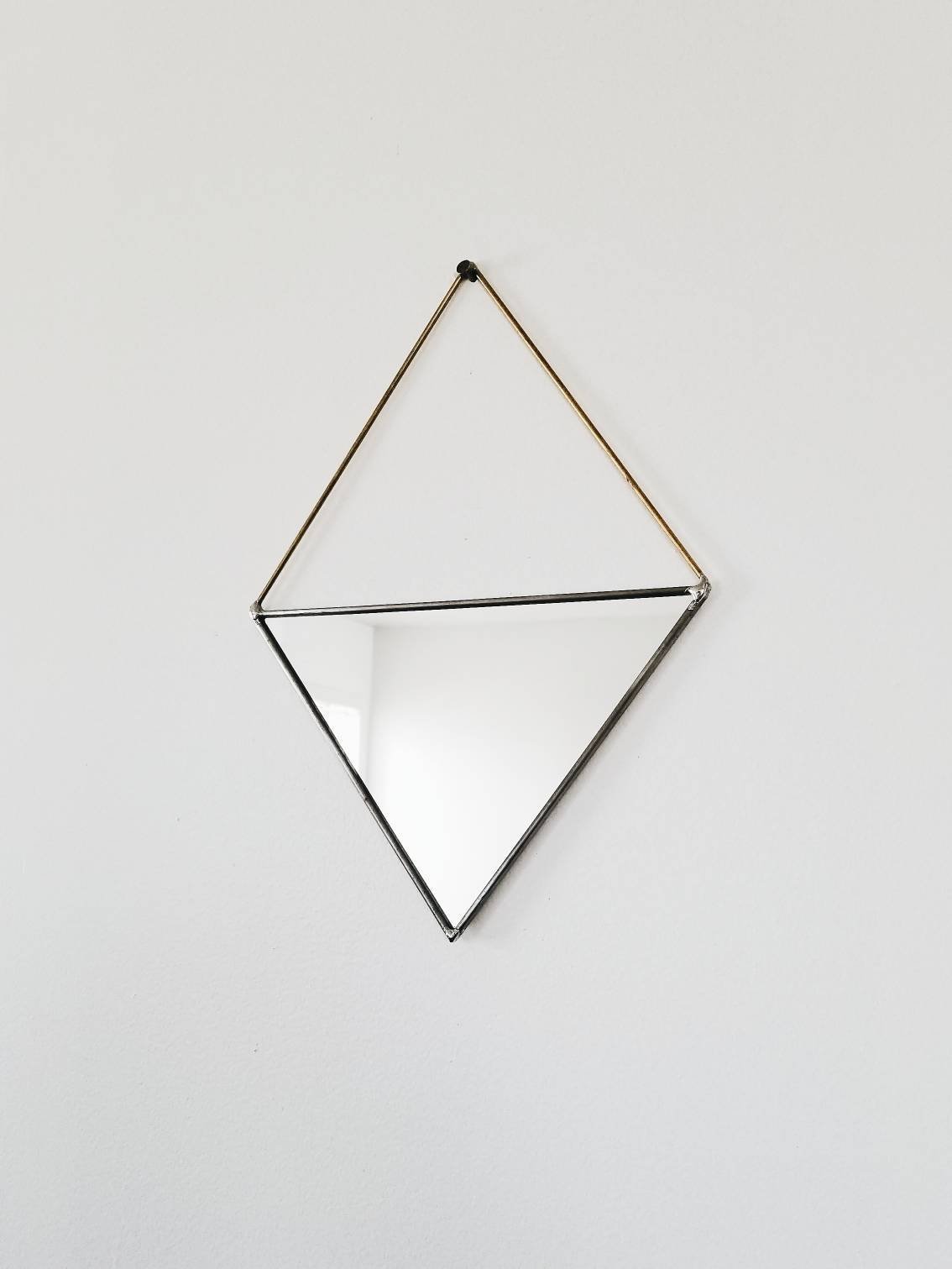 Triangle Mirror With Brass