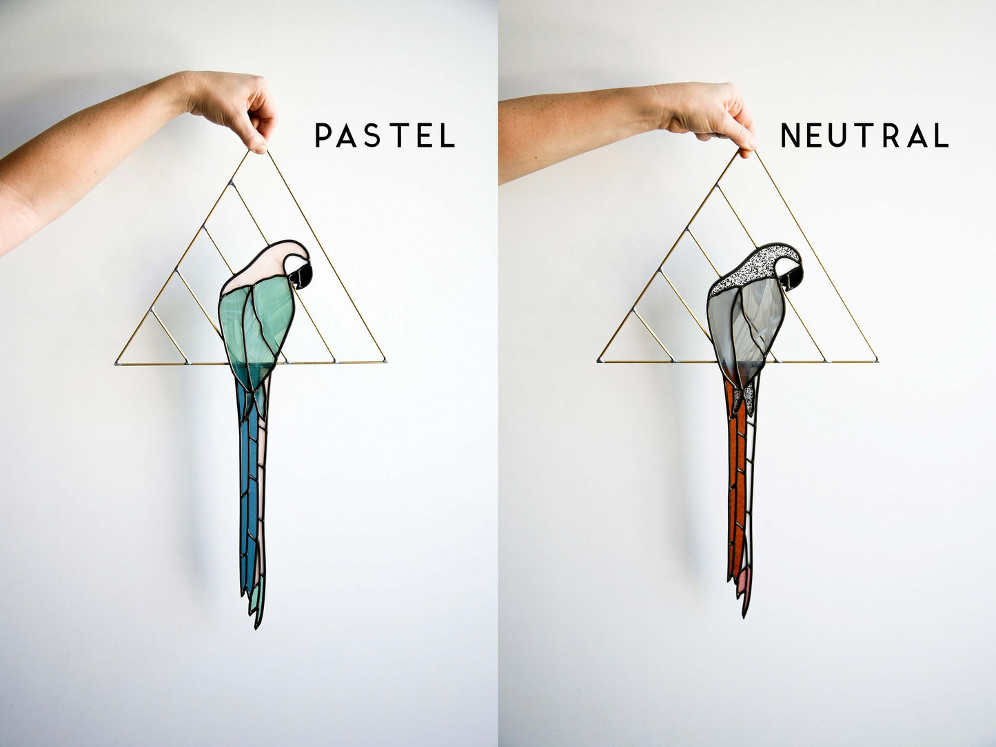 Parrot with Brass Detail - Pastel, Neutral or Custom