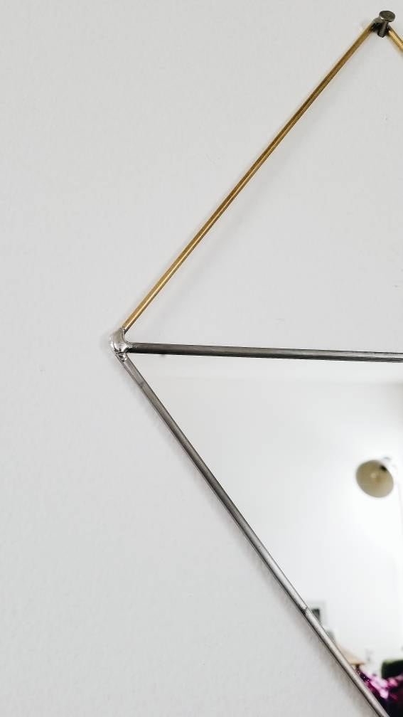 Triangle Mirror With Brass