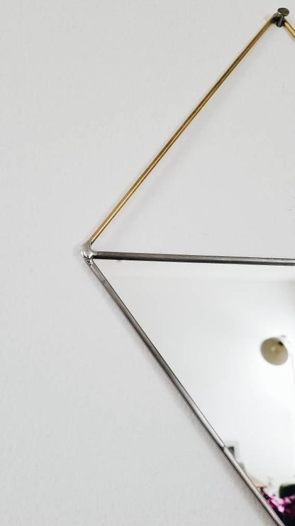 Triangle Mirror With Brass