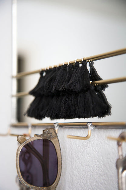 Arched Mirror Wall Organizer with Hooks & Tassels