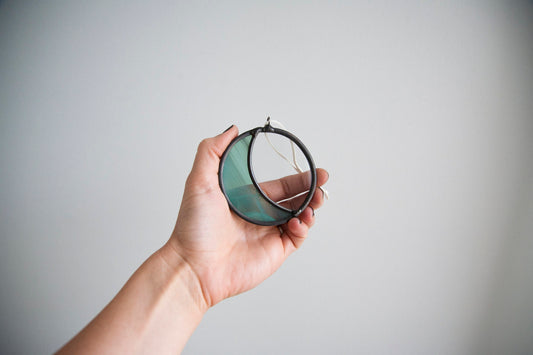 Mini Moon - Seafoam & Clear Glass