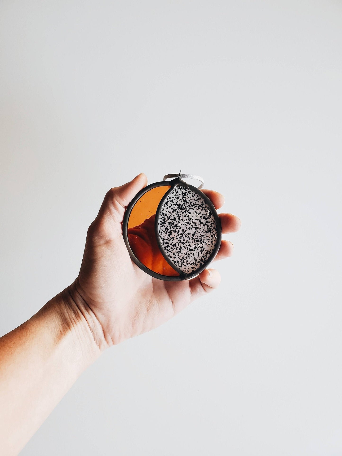 Mini Moon - Amber & Speckled Black and White
