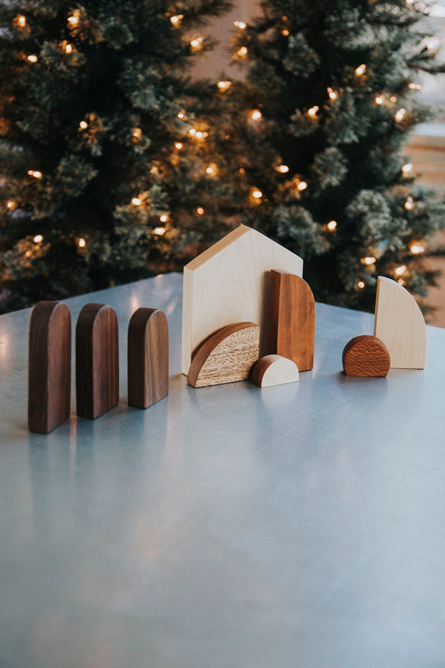 Modern Wood Nativity Set© - Designed by Szklo Glass