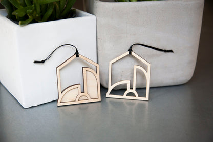 Szklo Modern Nativity Ornament© - Birch Wood