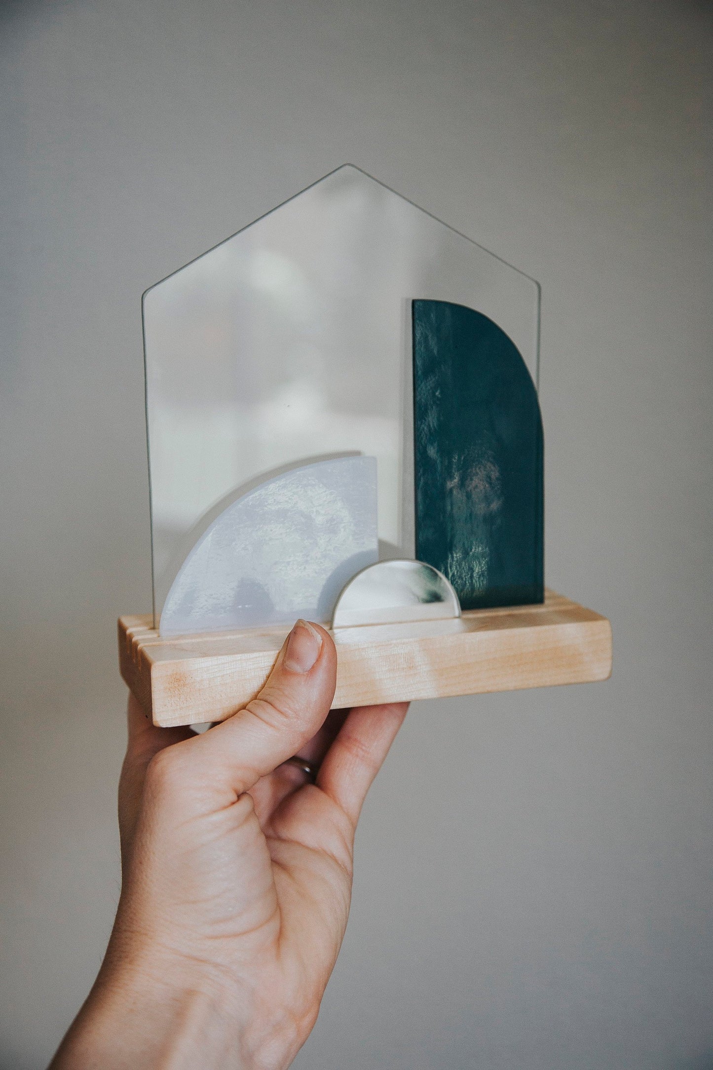 Modern Stained Glass Nativity Set© - Polished Edge Glass