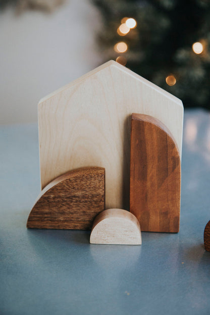 Modern Wood Nativity Set© - Designed by Szklo Glass
