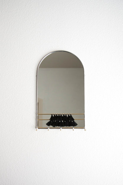 Arched Mirror Wall Organizer with Hooks & Tassels